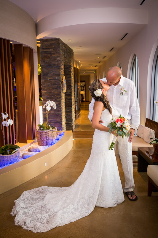 Costa D' Este Vero Beach Wedding Lobby Kiss