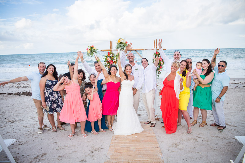 Costa D' Este Vero Beach Wedding Family on Beach
