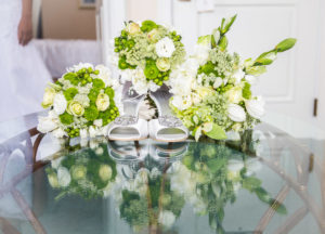 Bouquet & Bride's Shoes